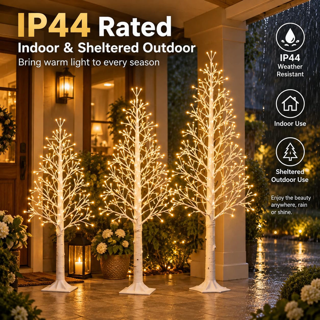 6FT Lighted Birch Tree, 312 LEDs, Warm White Z57289
