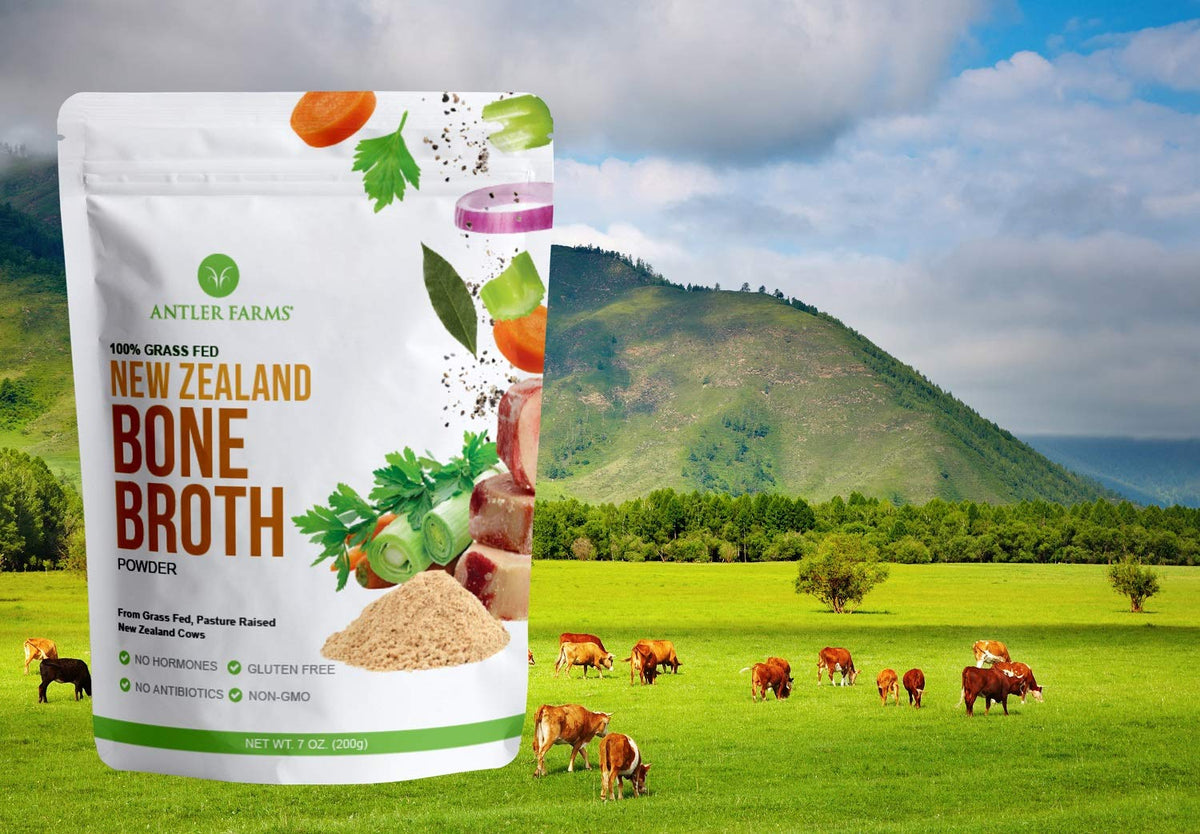 100% Grass Fed New Zealand Bone Broth Powder, 40 Servings, 200g P2801