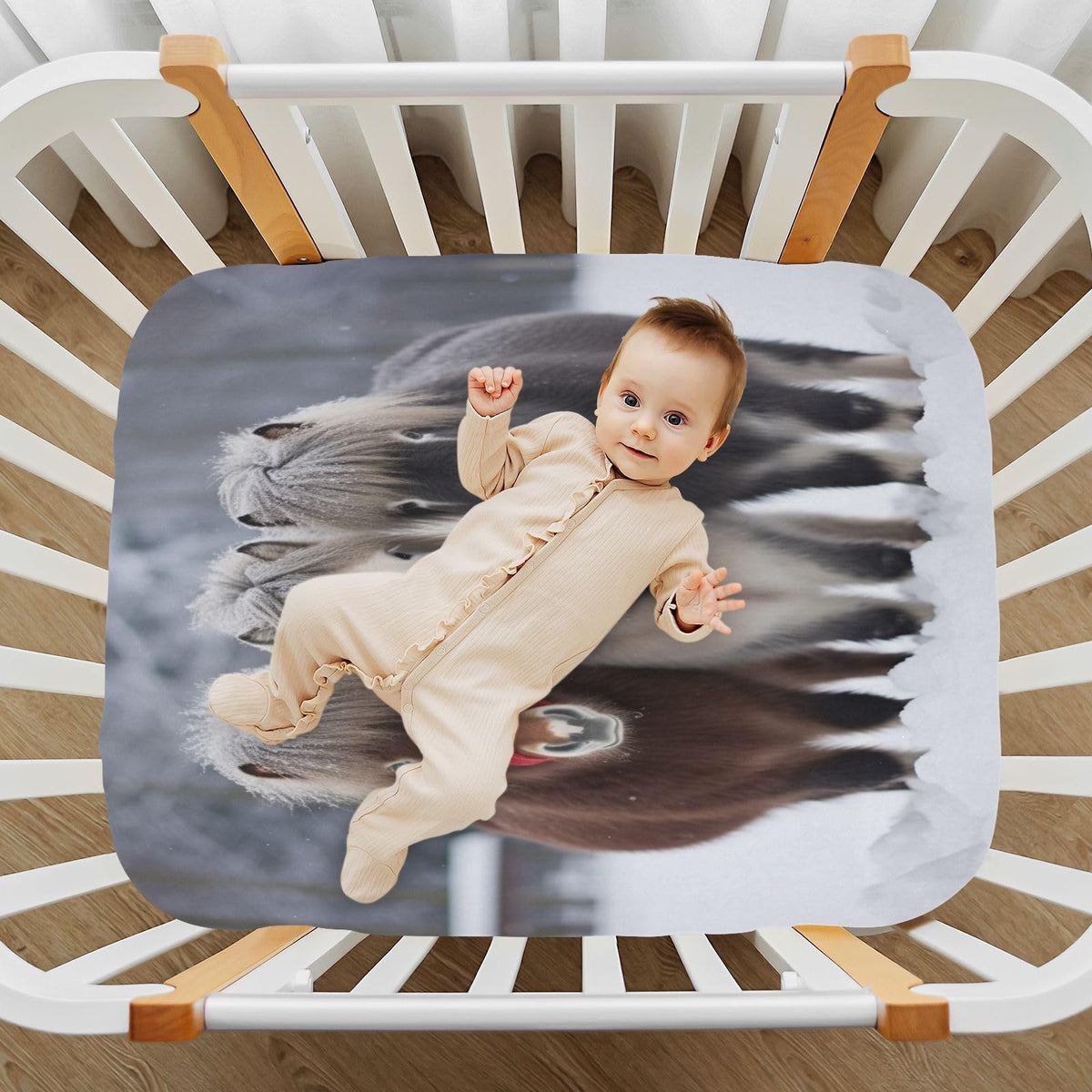Soft Microfiber Fitted Crib Sheets for Standard Size Baby Mattress T81916