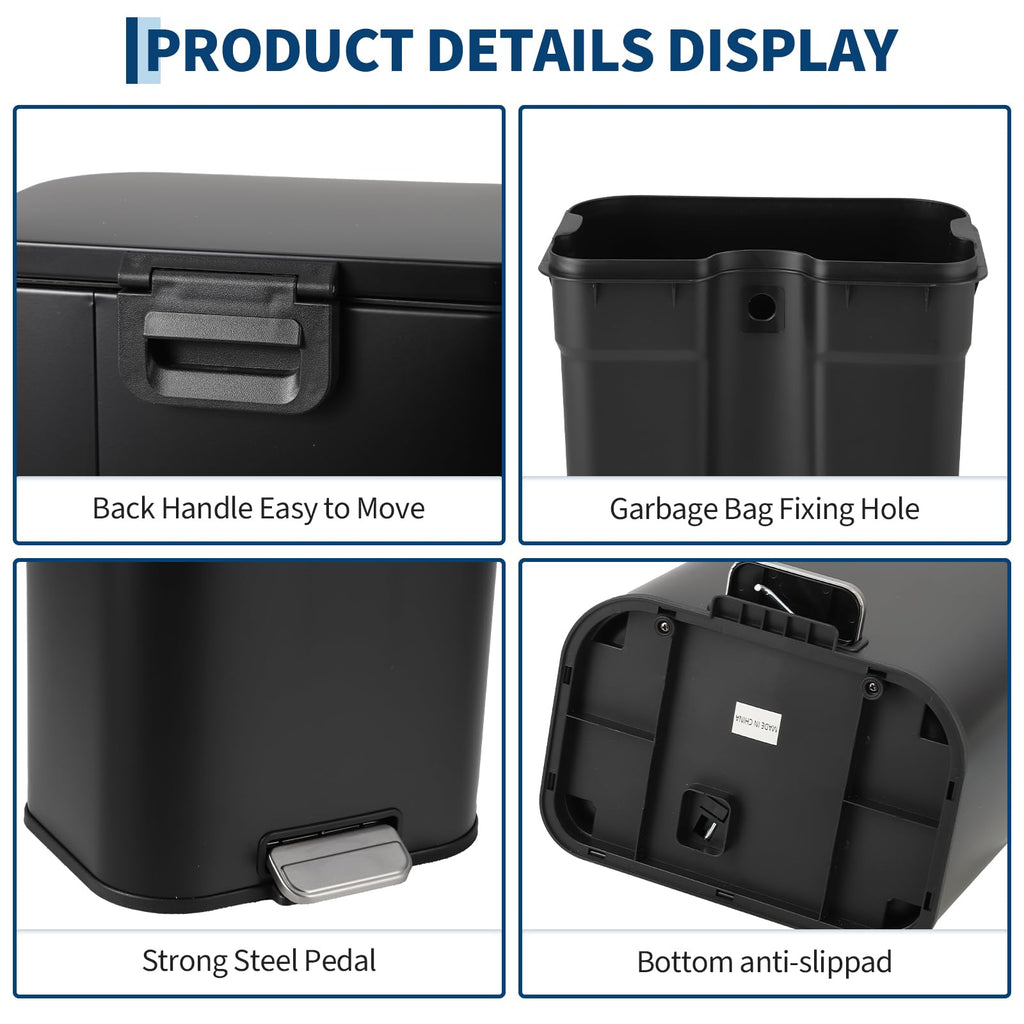 12L Stainless Steel Slim Trash Can W413