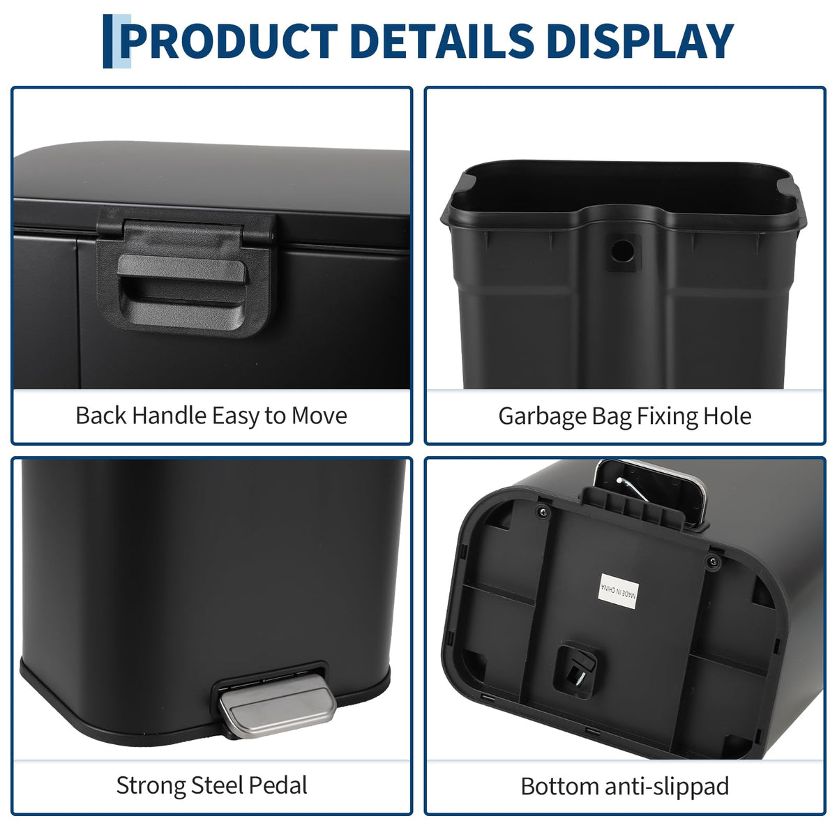 12L Stainless Steel Slim Trash Can W413