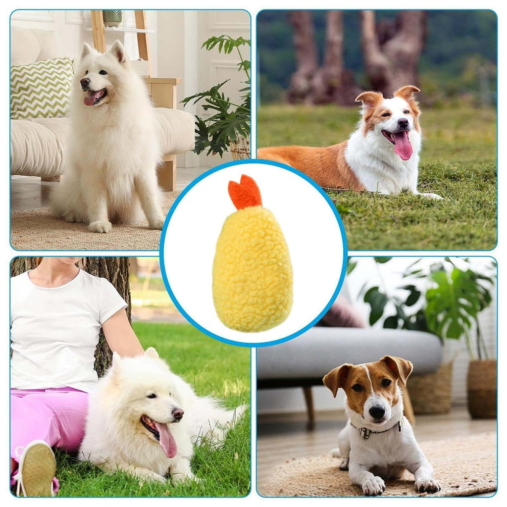 Fried Shrimp Shaped Plush Squeaky Dog & Cat Toy P1680