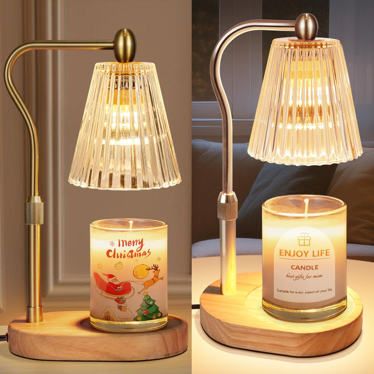 2 Packs Candle Warmer Lamp with Timer Dimmer Adjustable Height R868449