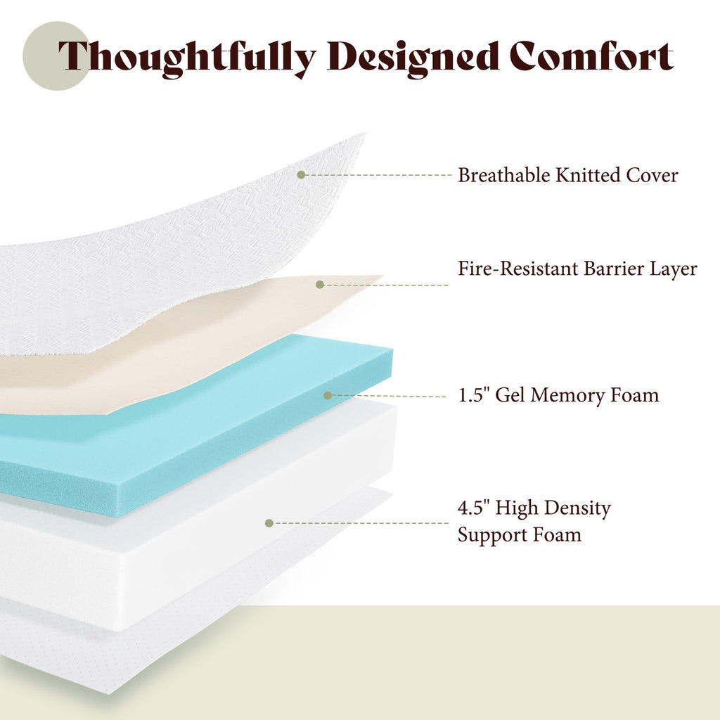 6" Full Tri-Fold Memory Foam Mattress M391