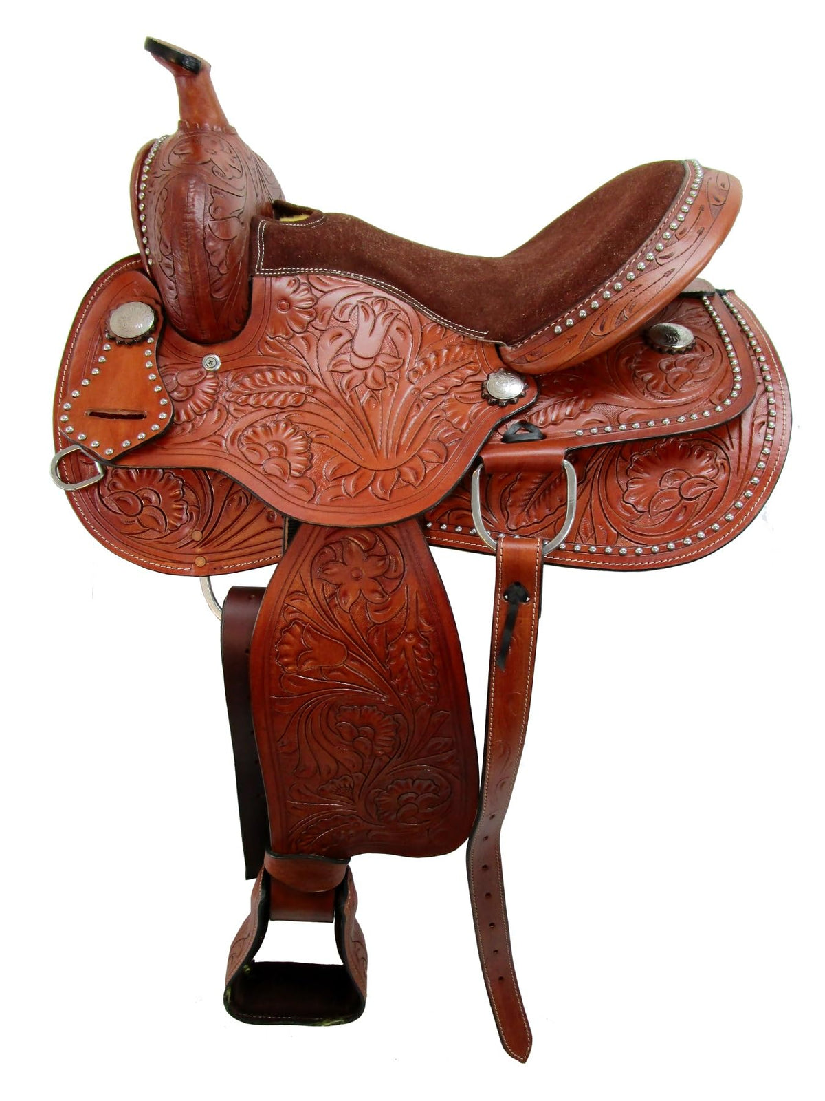 Tooled Leather Western Horse Saddle 15 16 17 18 S402812