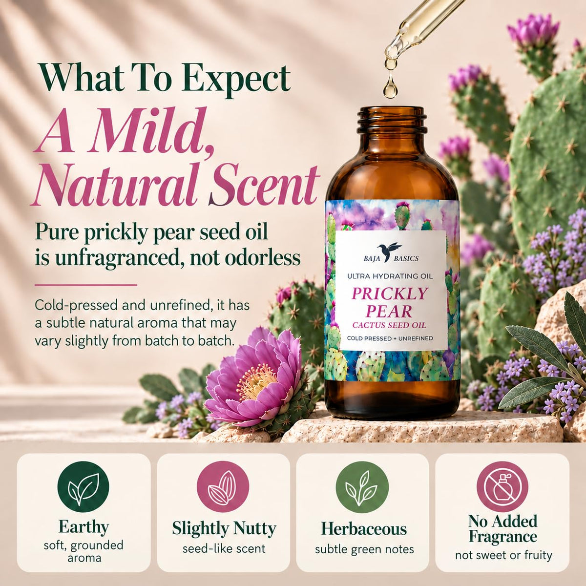 Organic Cold-Pressed Prickly Pear Seed Oil 1 oz W128