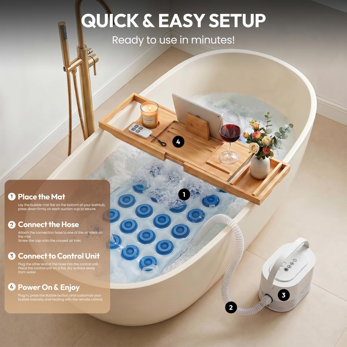 Bubble Bath Mat with Heater S76940