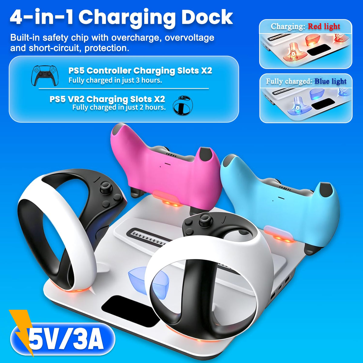 PS5 Cooling Station with Controller & PS VR2 Charger Q7619