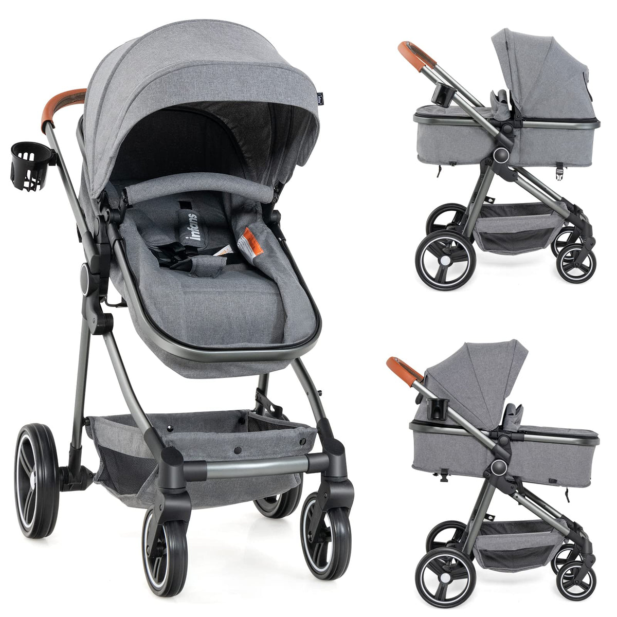 2 in 1 Convertible Baby Stroller with Reversible Seat Z564