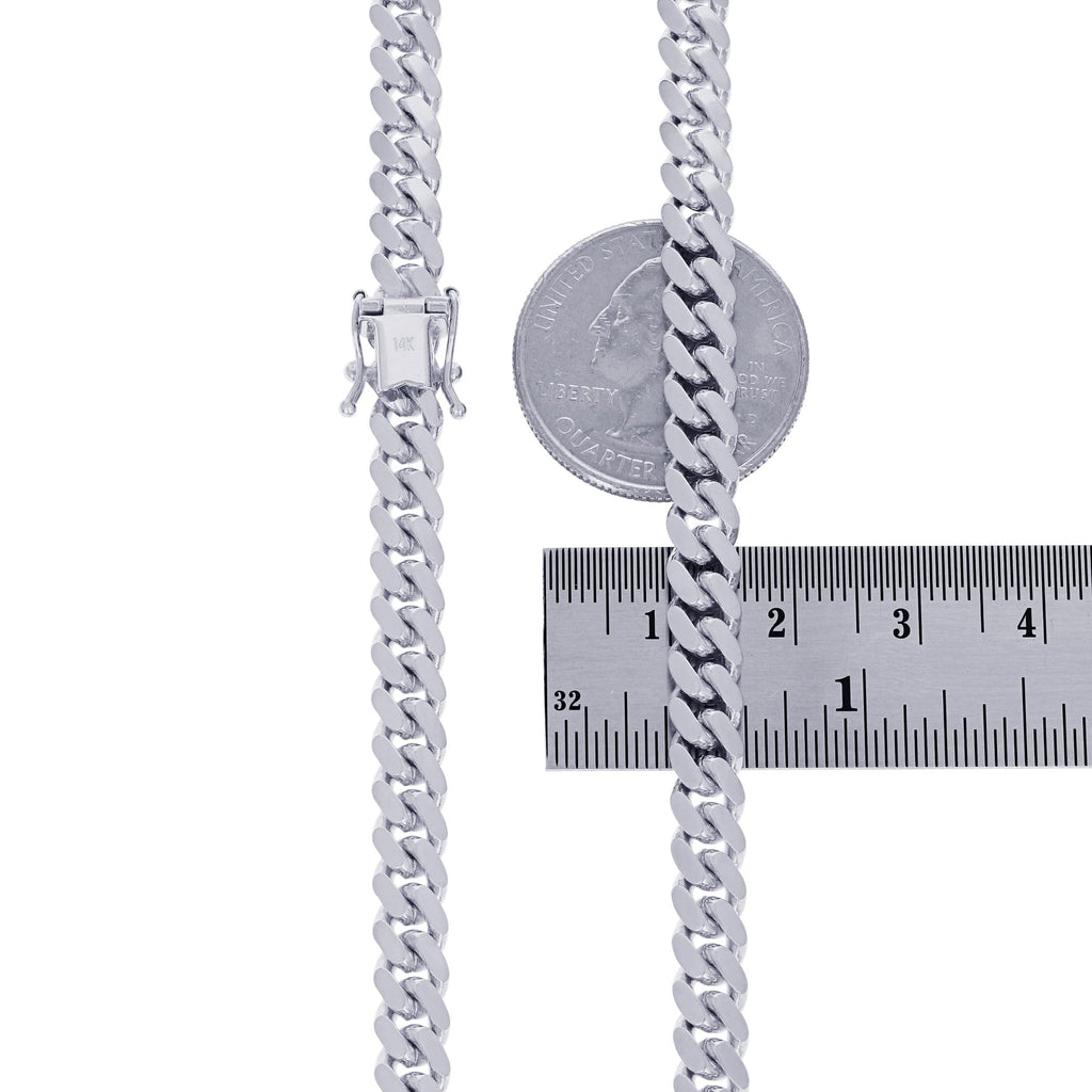 14k White Gold 6mm Chain Necklace W2381