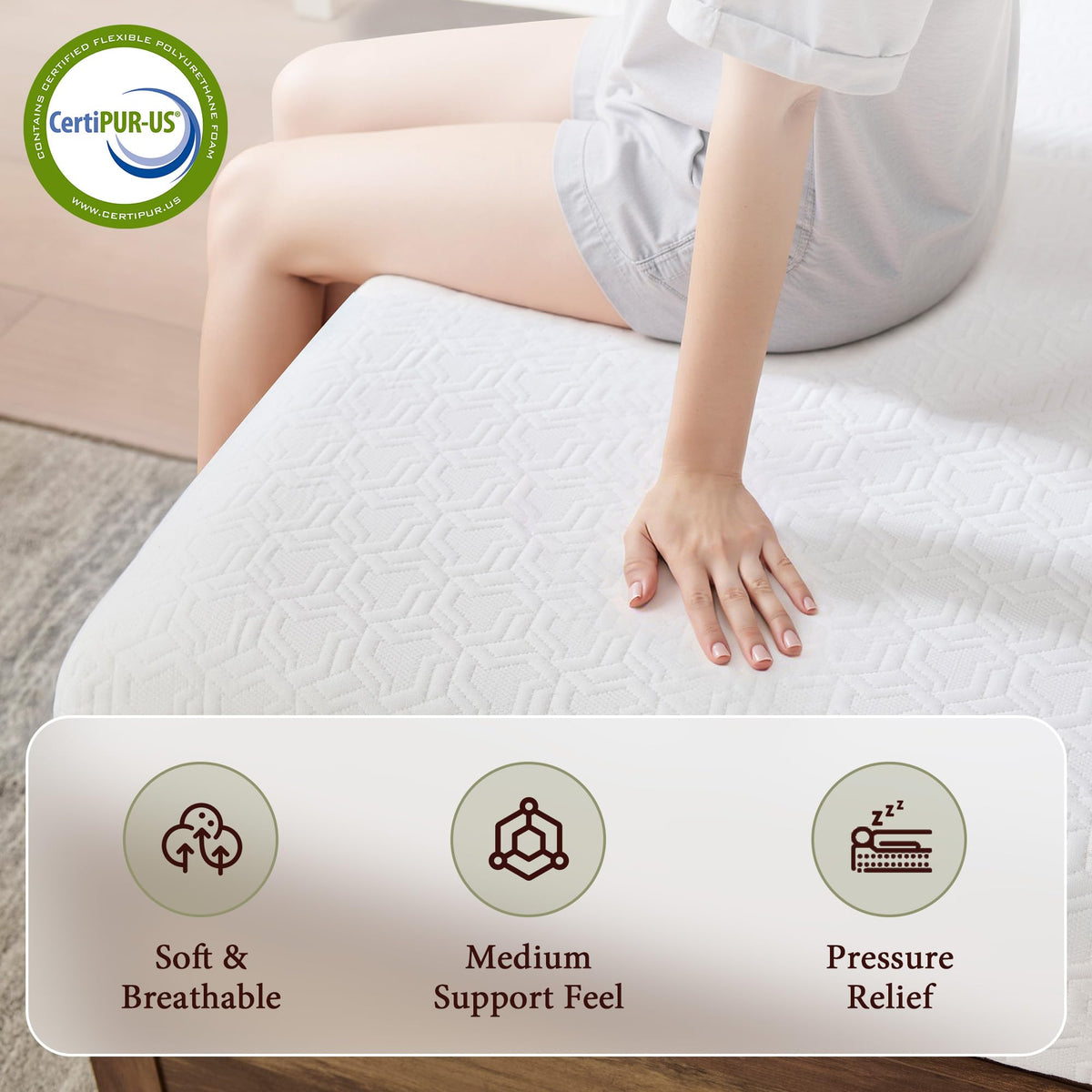 6" Full Tri-Fold Memory Foam Mattress M391