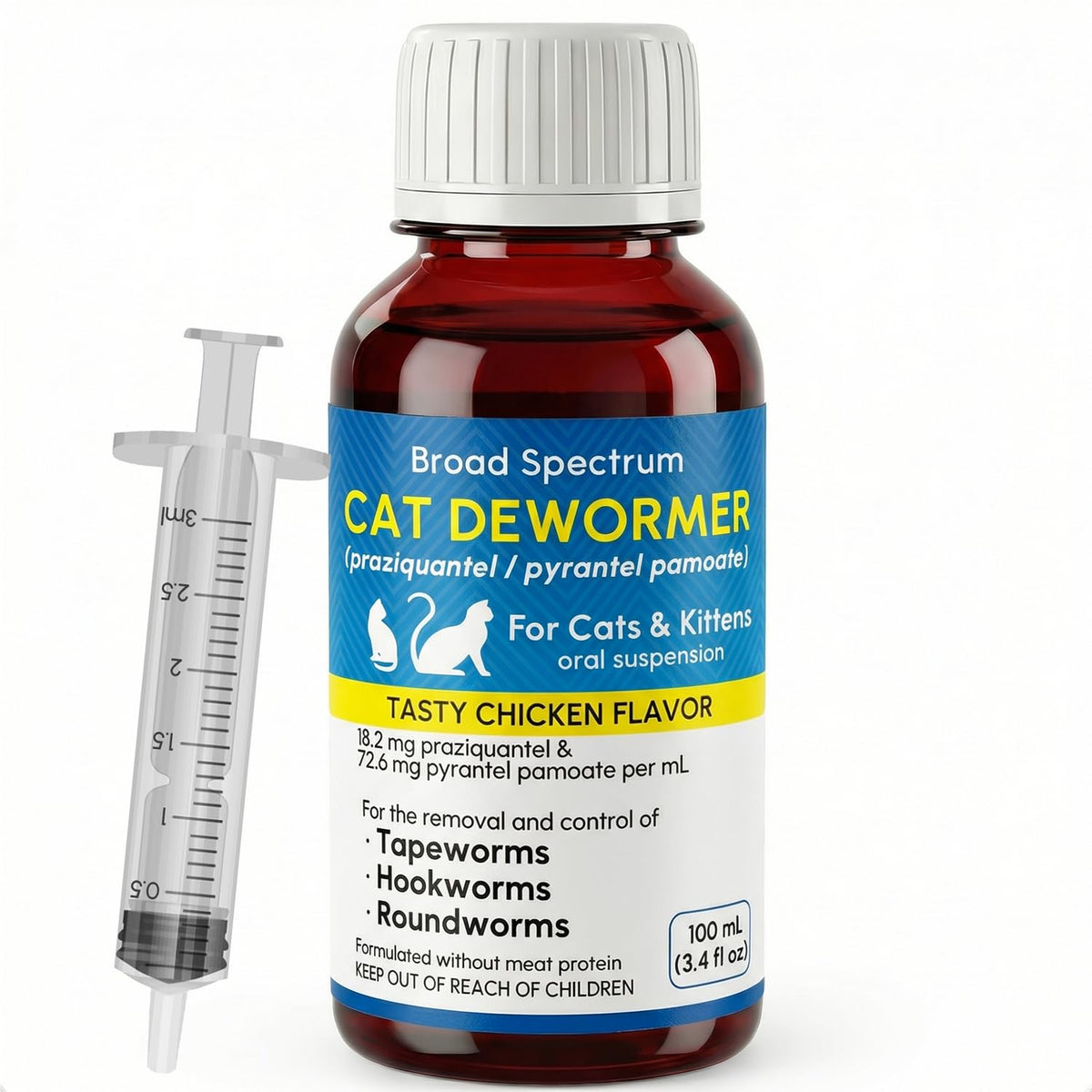 Cat and Kitten Dewormer Oral Suspension 100ml I1061
