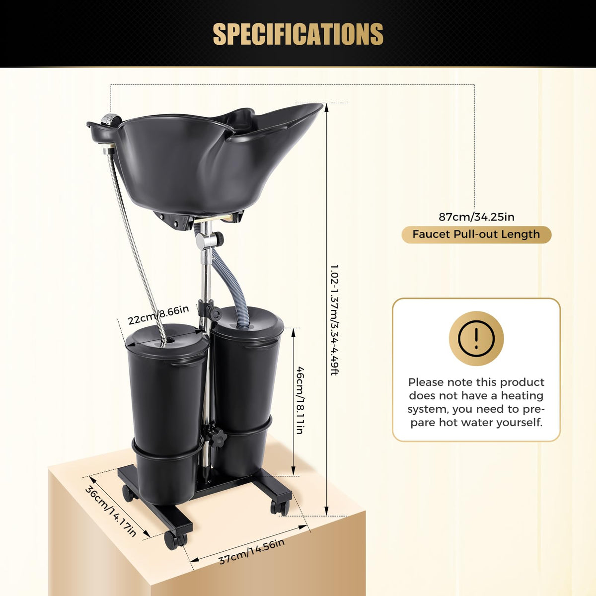 Portable Shampoo Basin with 2 Buckets V943