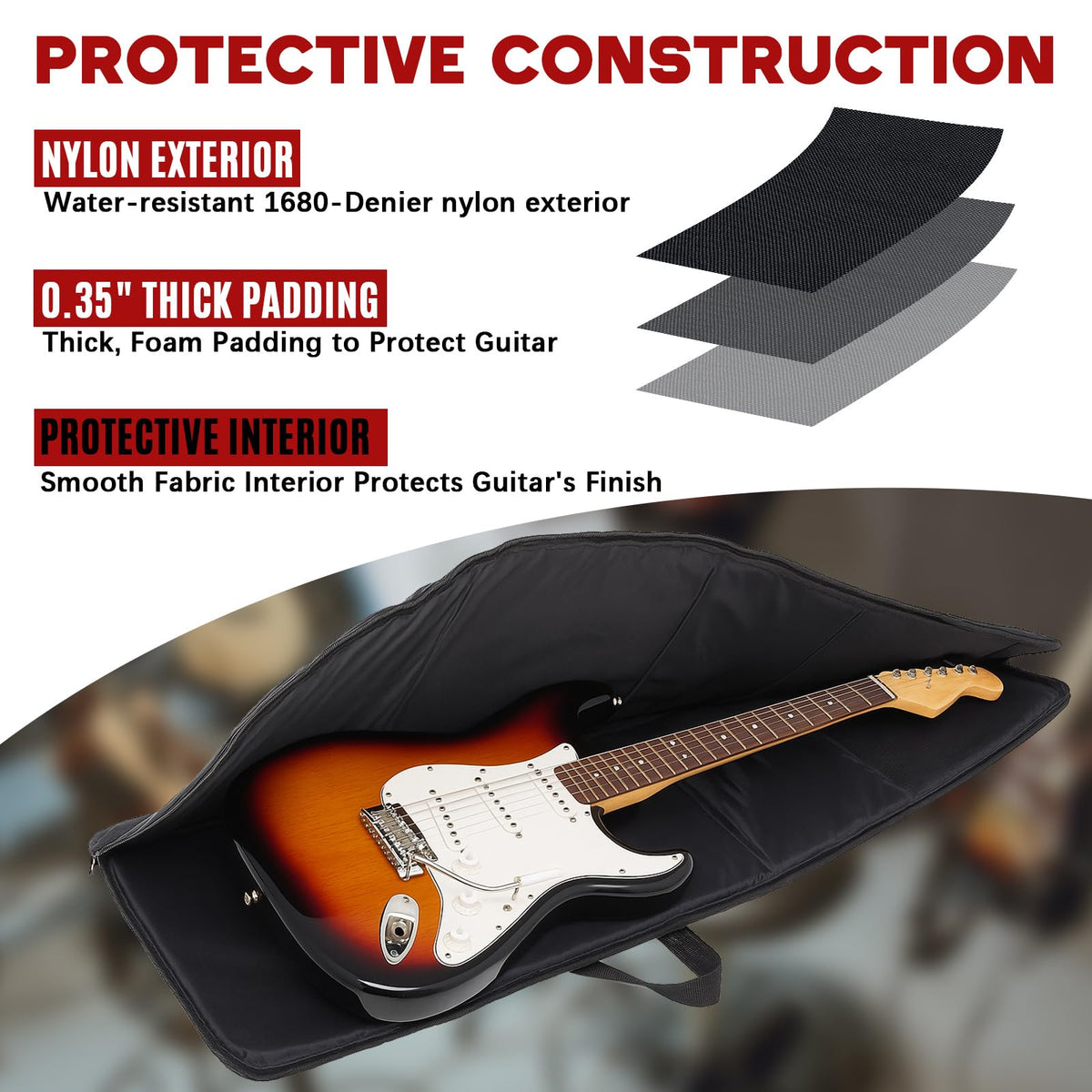 Foam Padded Guitar Gig Bag X72712