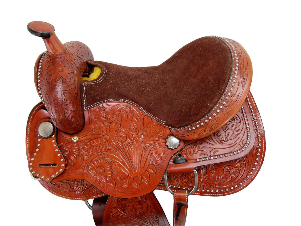 Tooled Leather Western Horse Saddle 15 16 17 18 S402812