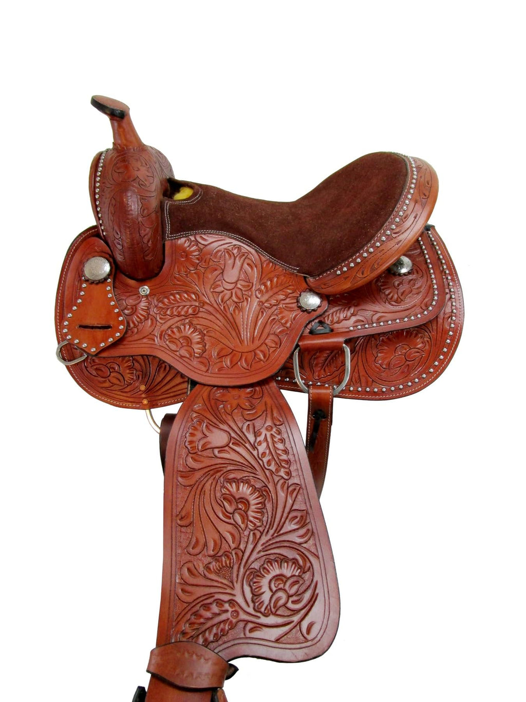Tooled Leather Western Horse Saddle 15 16 17 18 S402812