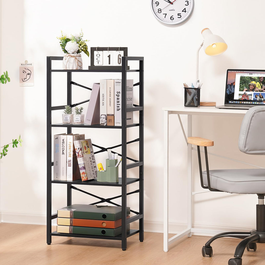 4 Tier Metal Wood Bookshelf X83558