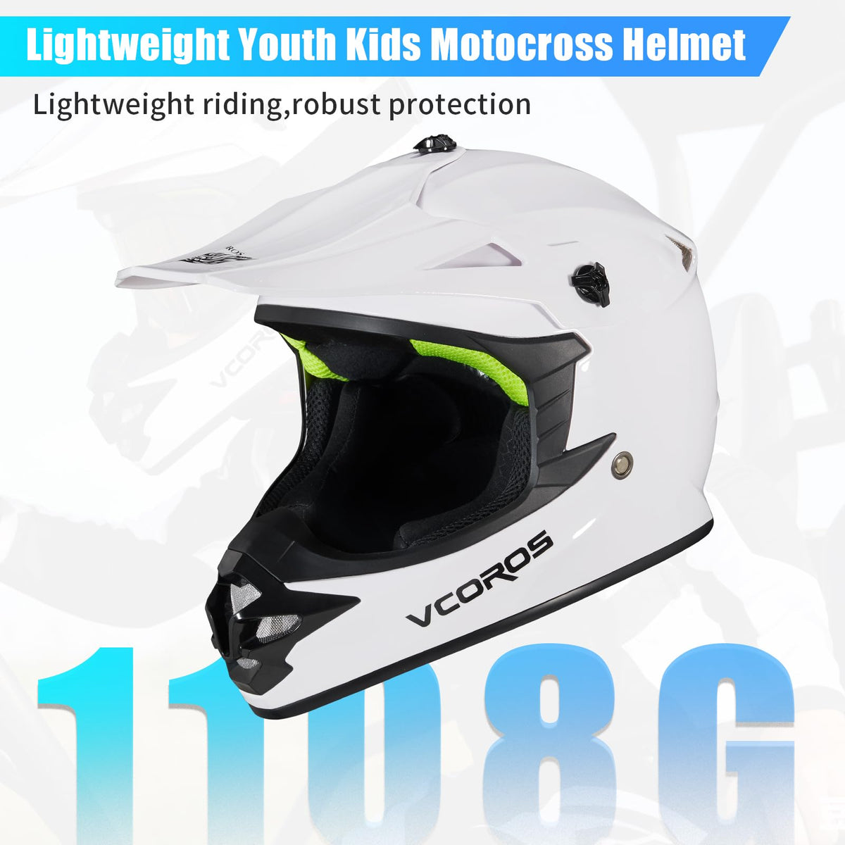 Kids Dirt Bike Helmet Set with Goggles Gloves Q1143