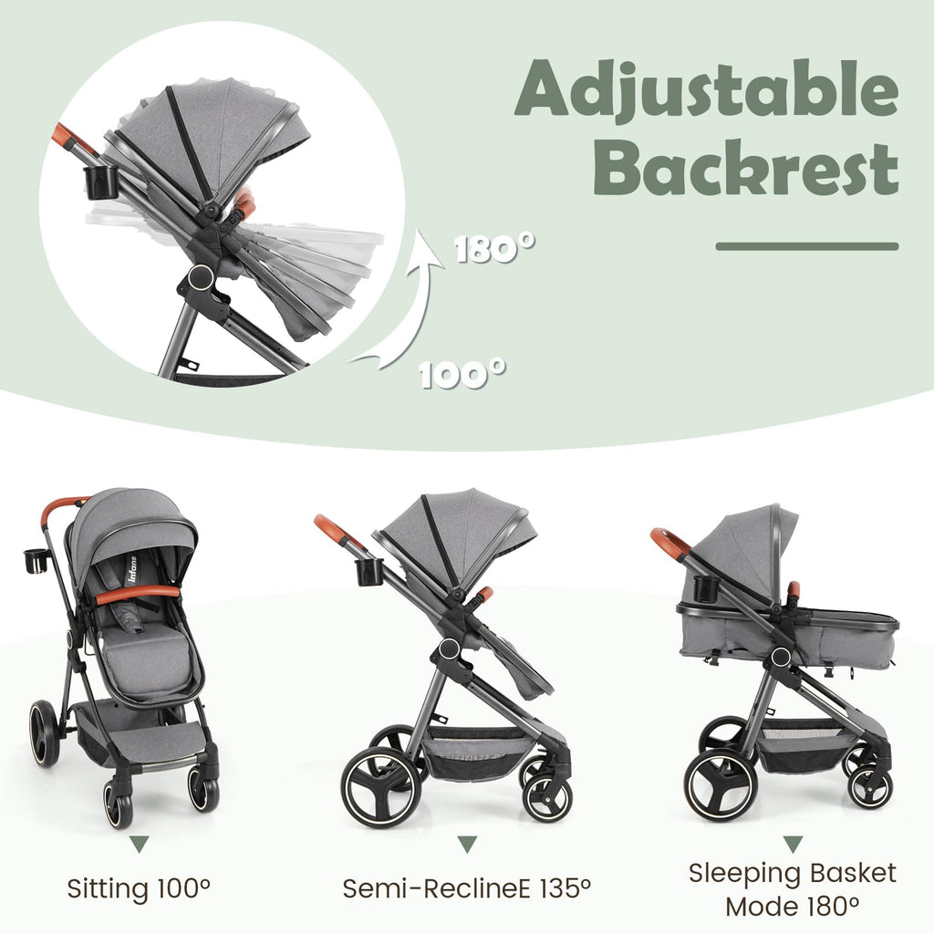 2 in 1 Convertible Baby Stroller with Reversible Seat Z564