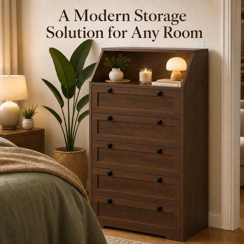 Walnut 5 Drawer Dresser K5597