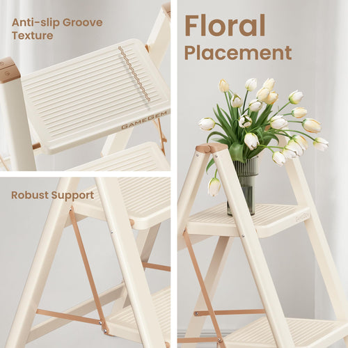 3 Step Folding Ladder with Anti Slip Pedal V30942