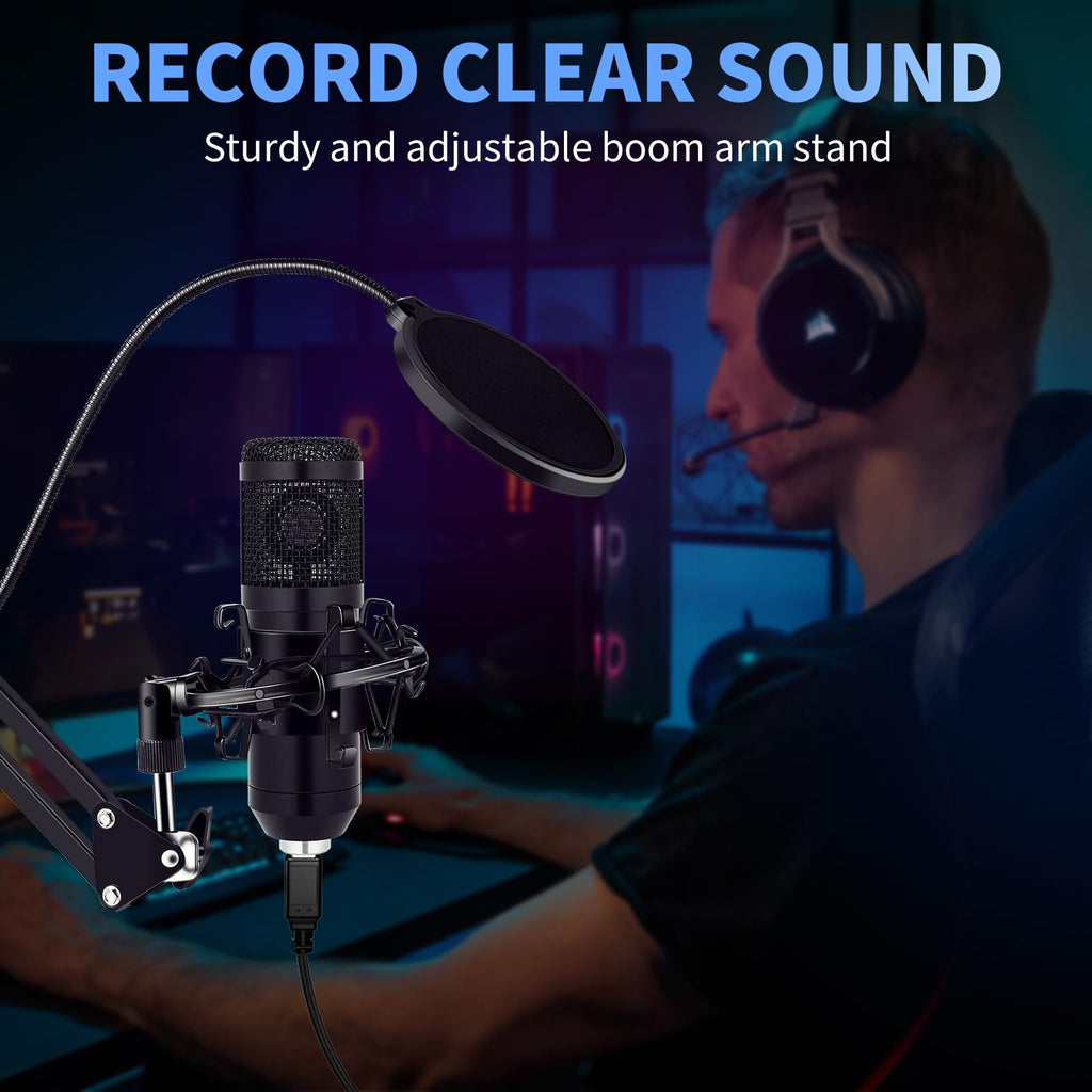 USB Condenser Microphone Kit with Boom Arm Stand D55020