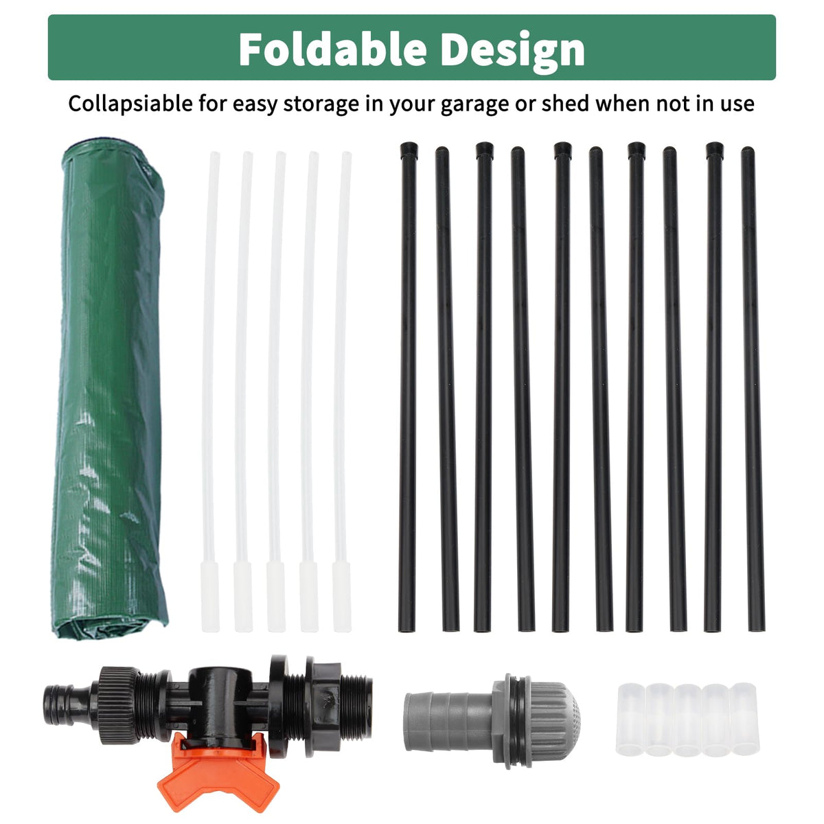 50 Gallon Portable Folding Rain Barrel with Spigots F927257