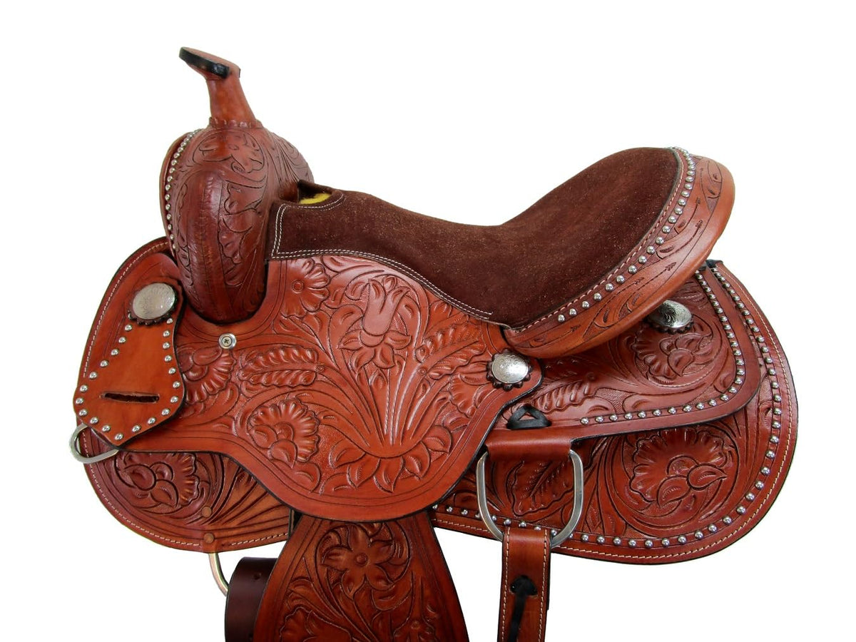 Tooled Leather Western Horse Saddle 15 16 17 18 S402812