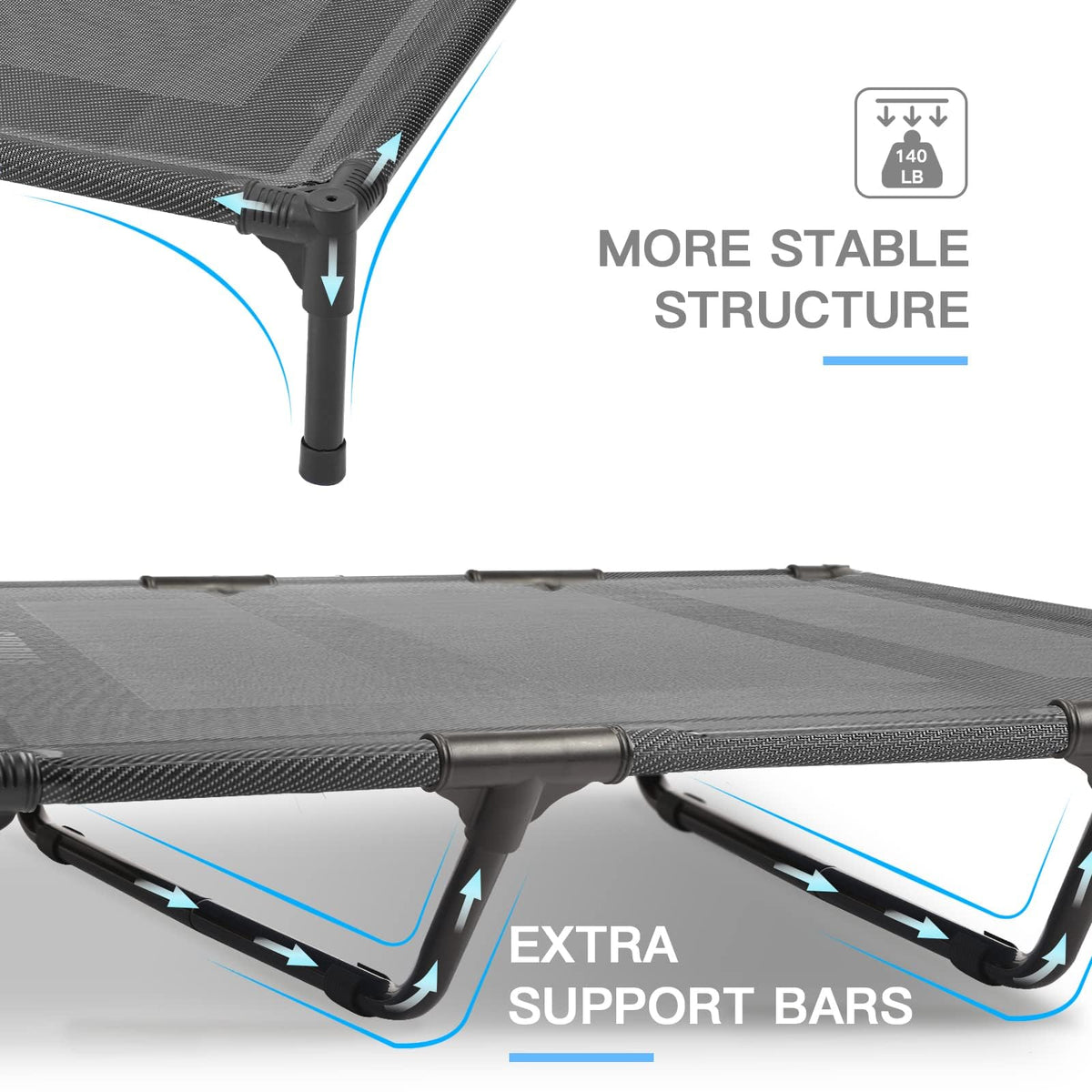 Elevated Dog Bed with Metal Frame, X-Large Grey K826289