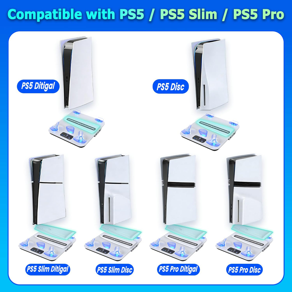 PS5 Cooling Station with Controller & PS VR2 Charger Q7619