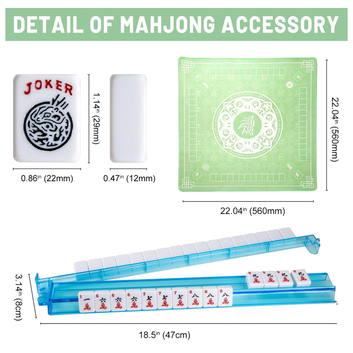 American Mahjong Set with Mat and Racks K6930