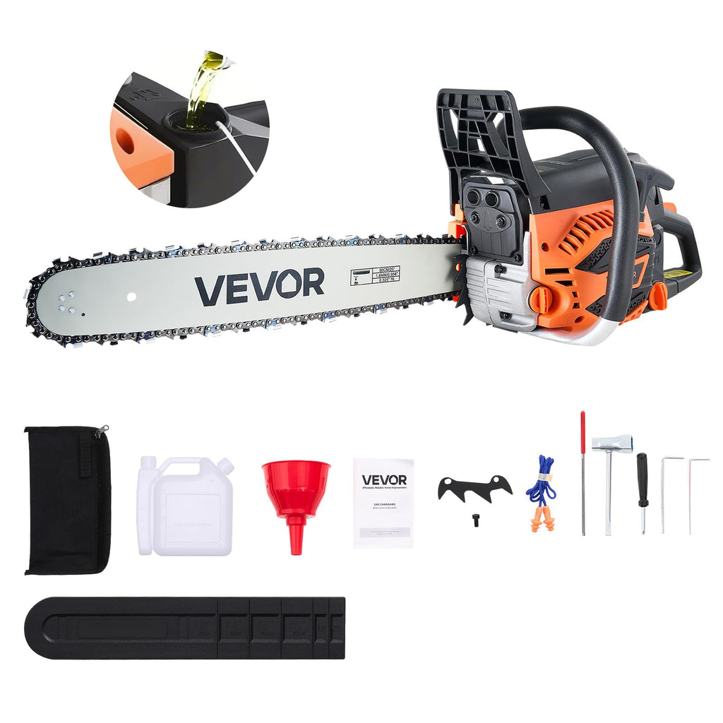 20 Inch 62CC Gas Powered Chainsaw W3908