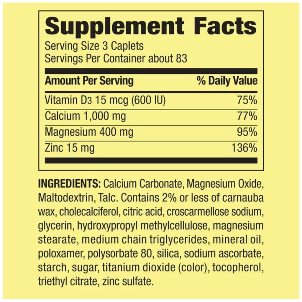 Calcium Magnesium Zinc with Vitamin D3 Supplement H186