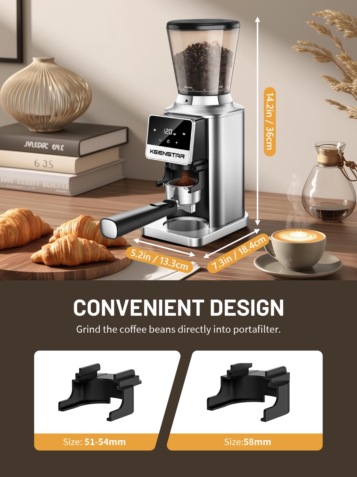 Conical Burr Coffee Grinder with Touch Screen 34 Grind B184865