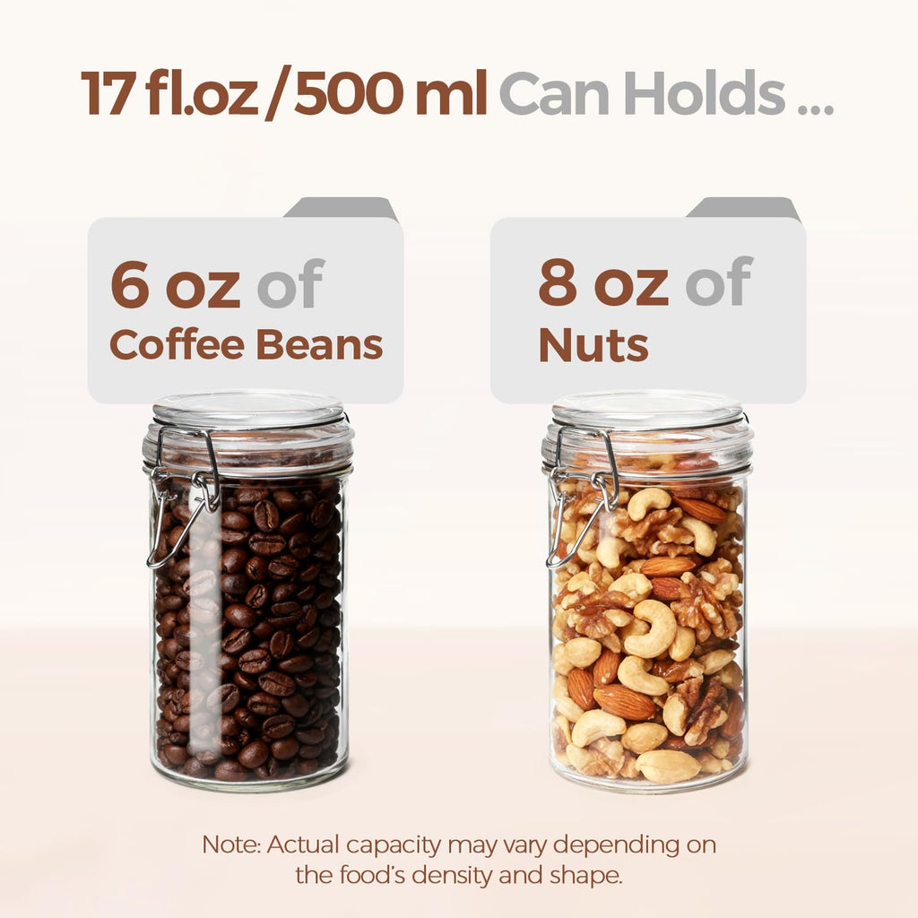 16 oz Glass Jars with Airtight Lids 6 Pack B90629