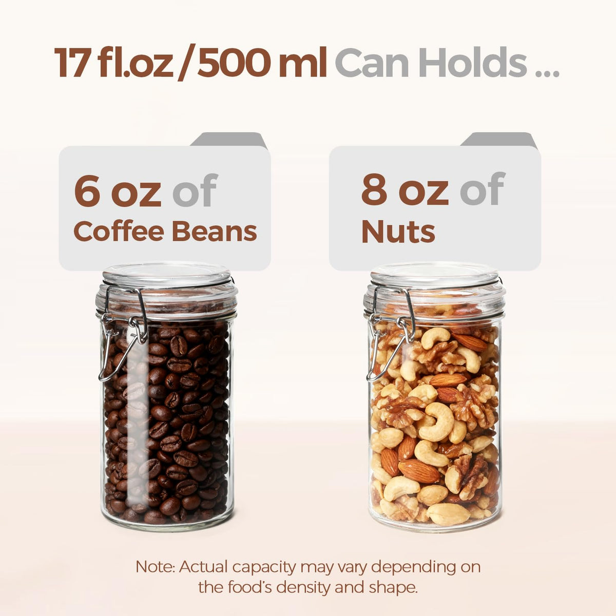 16 oz Glass Jars with Airtight Lids 6 Pack B90629
