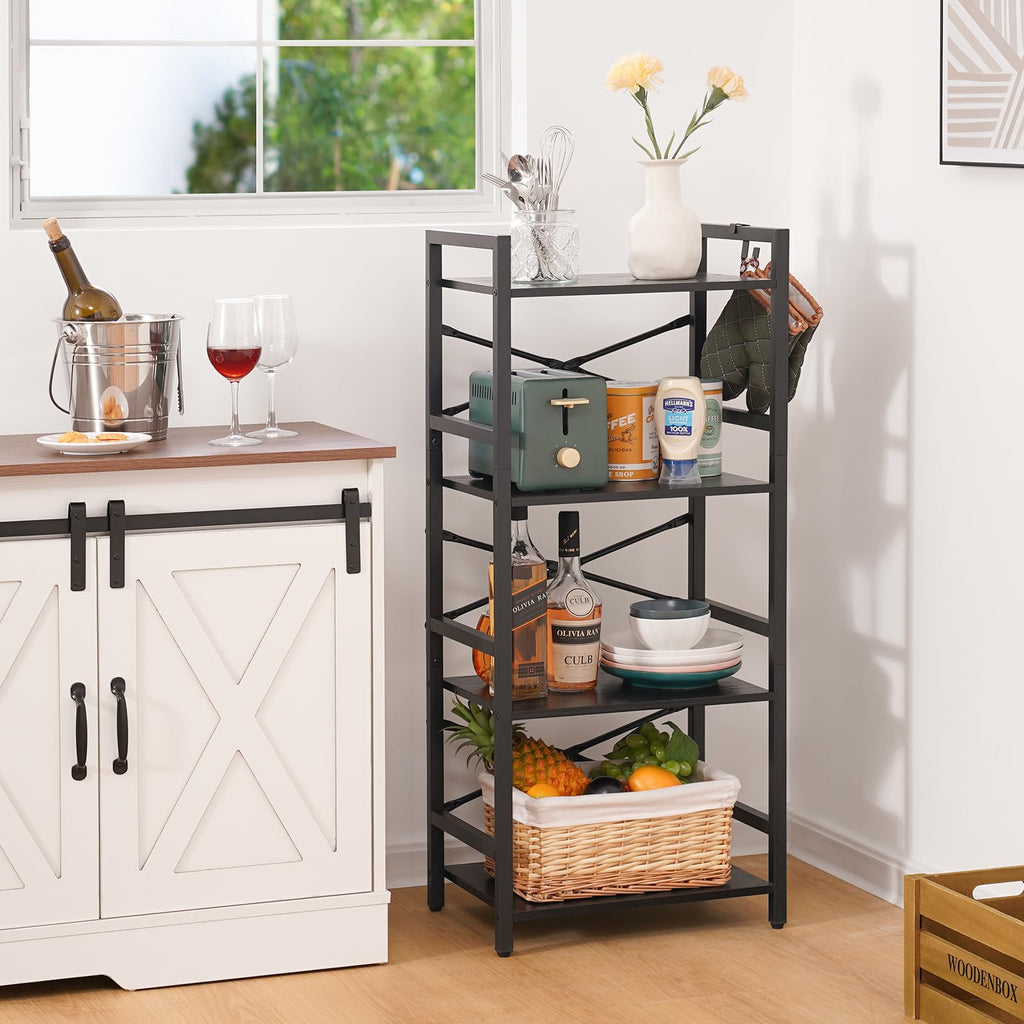 4 Tier Metal Wood Bookshelf X83558