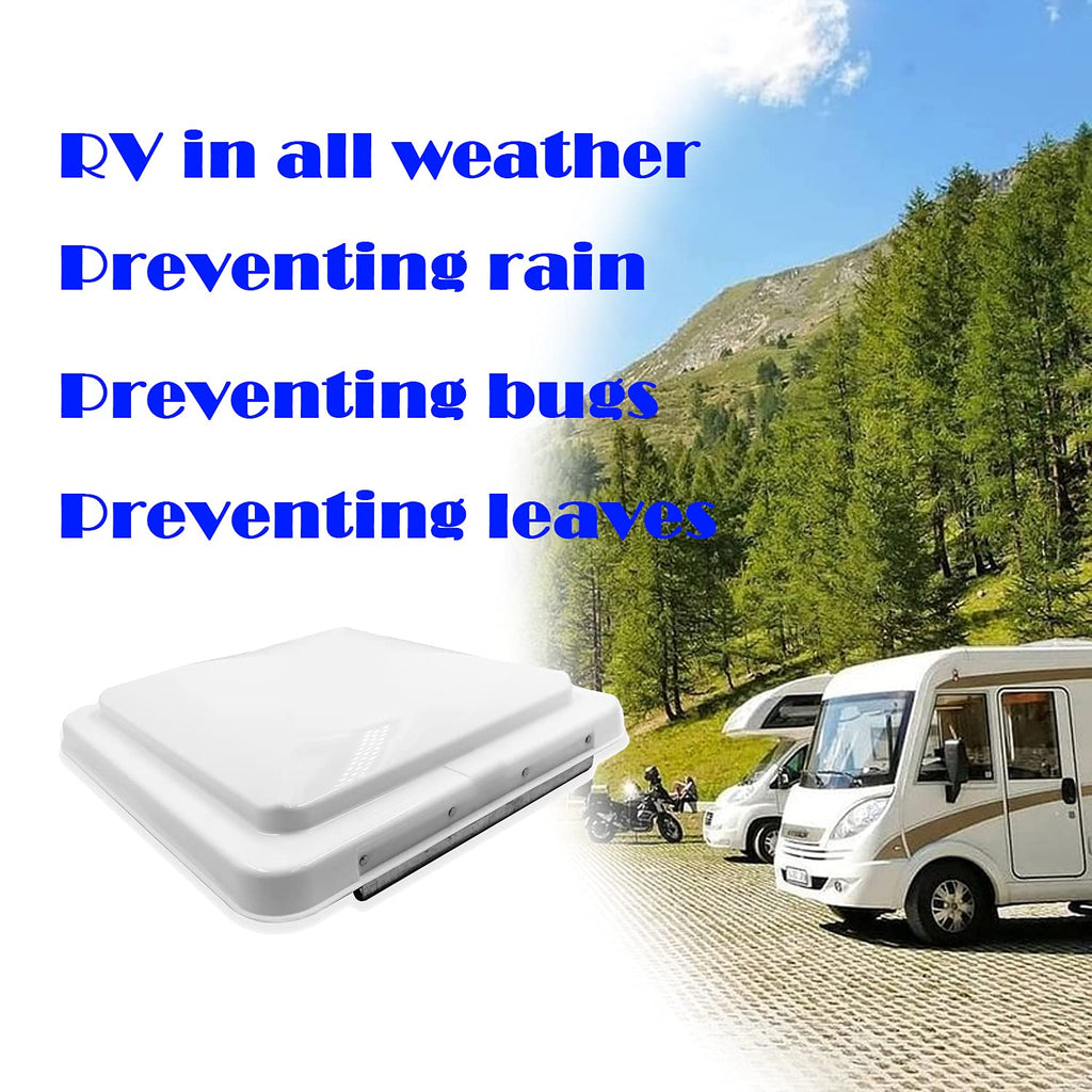 White 2Pcs 14" x 14" RV Roof Vent Lid Cover U7712