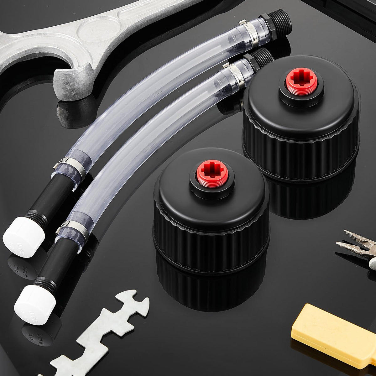 4 Pcs Fuel Jug Cap Replacement with Hose Kit P941720