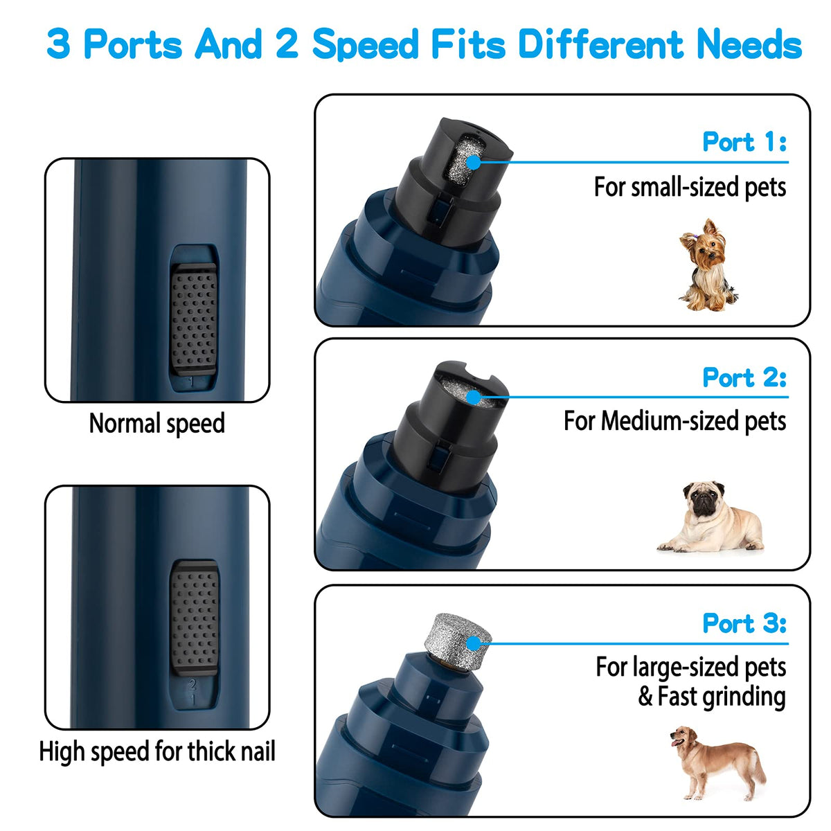 2-Speed Electric Pet Nail Grinder O8976