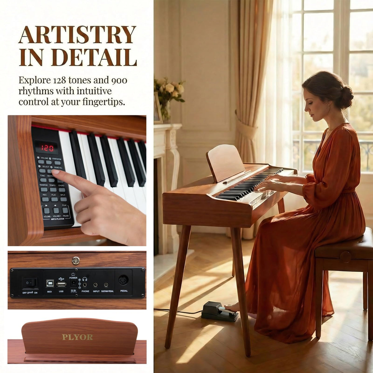 88 Key Semi Weighted Full-Size Electric Piano Keyboard R1645