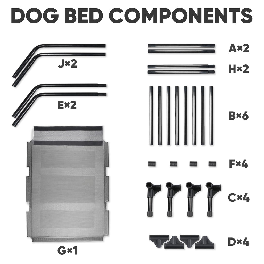 Elevated Dog Bed with Metal Frame, X-Large Grey K826289