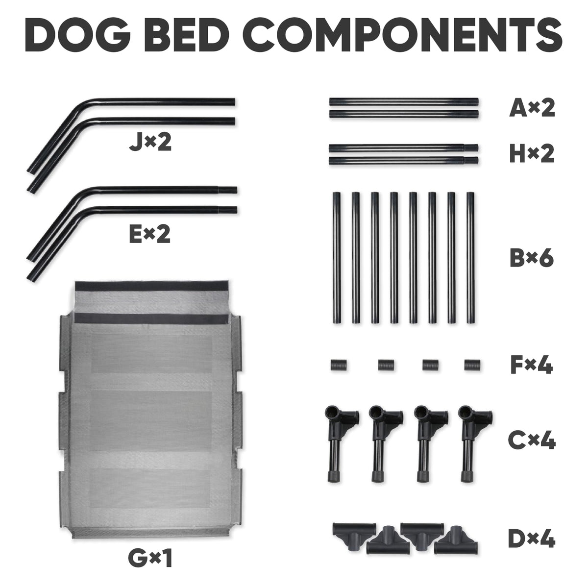 Elevated Dog Bed with Metal Frame, X-Large Grey K826289
