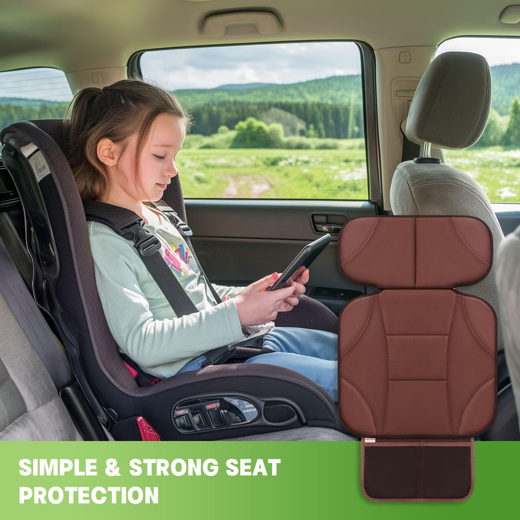 Car Seat Protector with 2 Storage Pockets, Black X5523