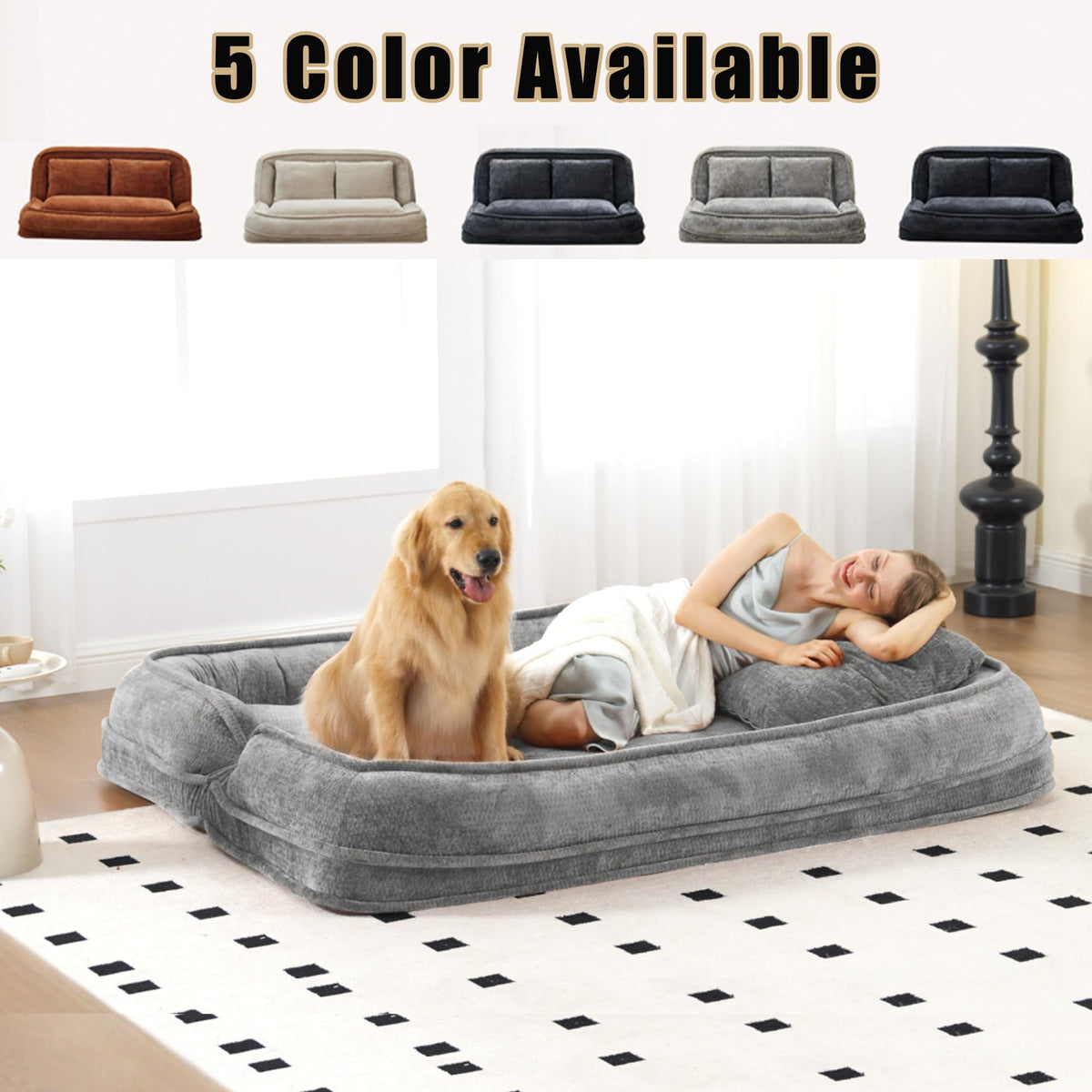 Light Gray Folding Floor Sofa Bed N162773