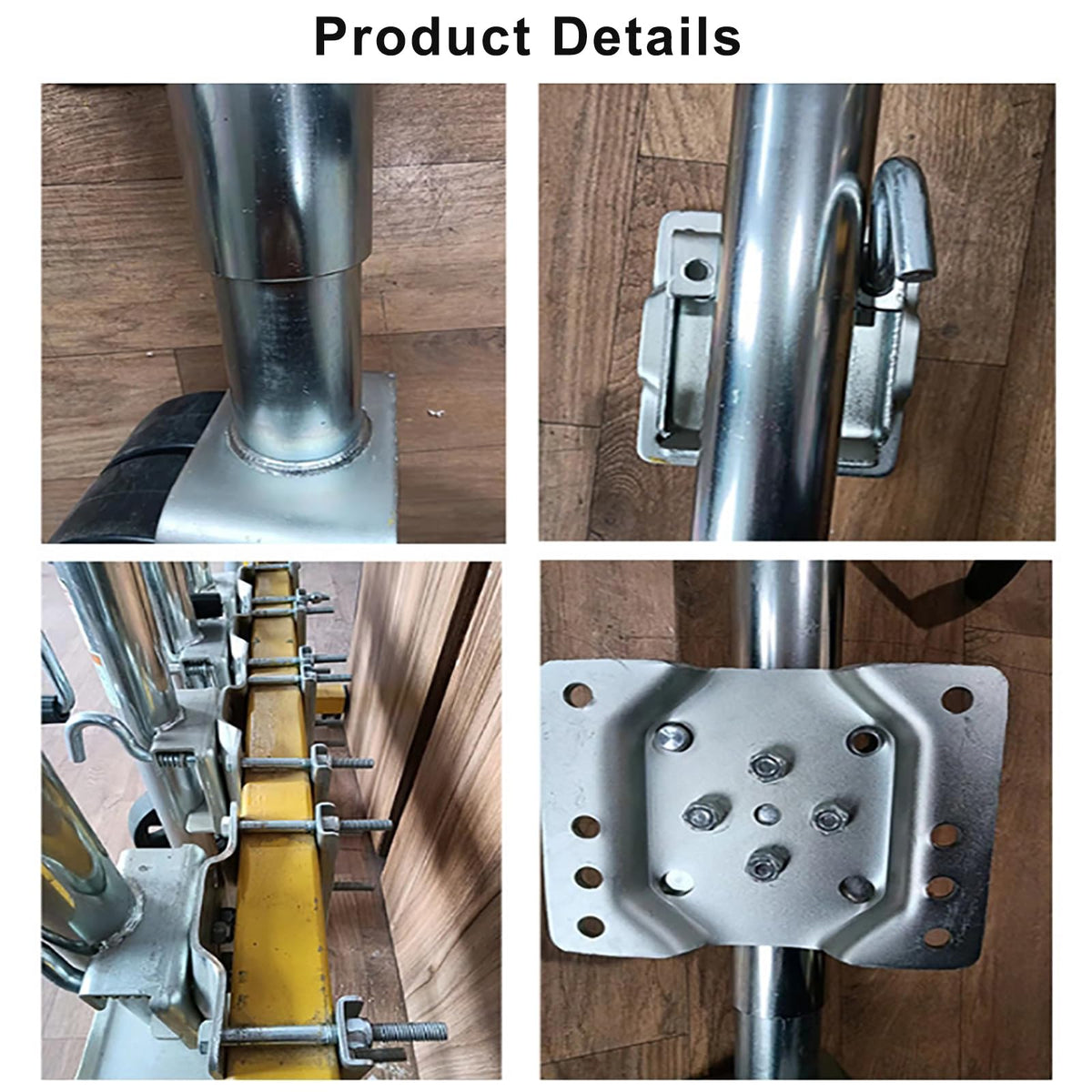 Heavy Duty Boat Trailer Jack with Dual Wheels, 2000lb Capacity, Side-Wind Crank, Swivel Design, Frosted Black Finish R270