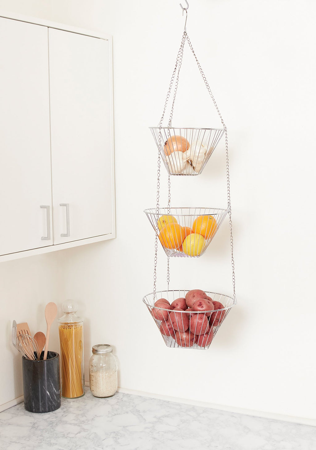 Three Tier Hanging Wire Baskets, Pack of 2 E596