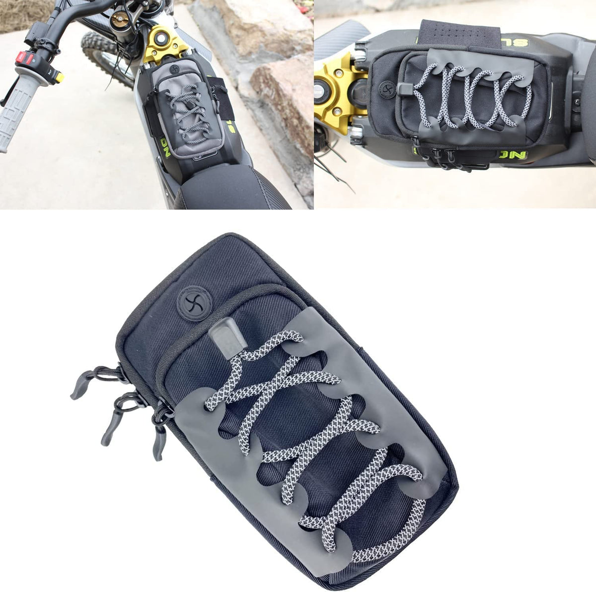 Black Motorcycle Front Frame Storage Bag D155