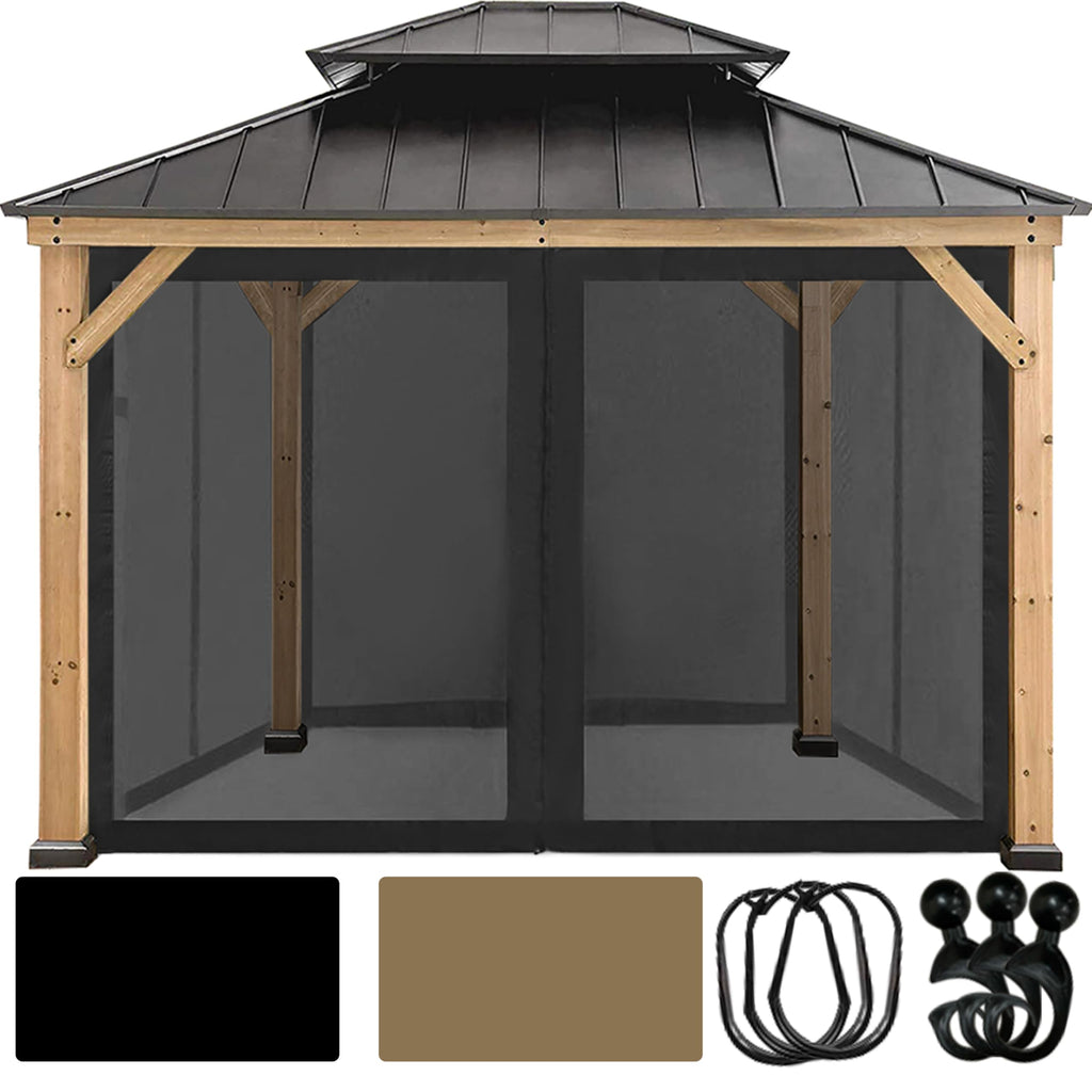 10' x 10' Gazebo Canopy Mosquito Netting Sidewalls D9707