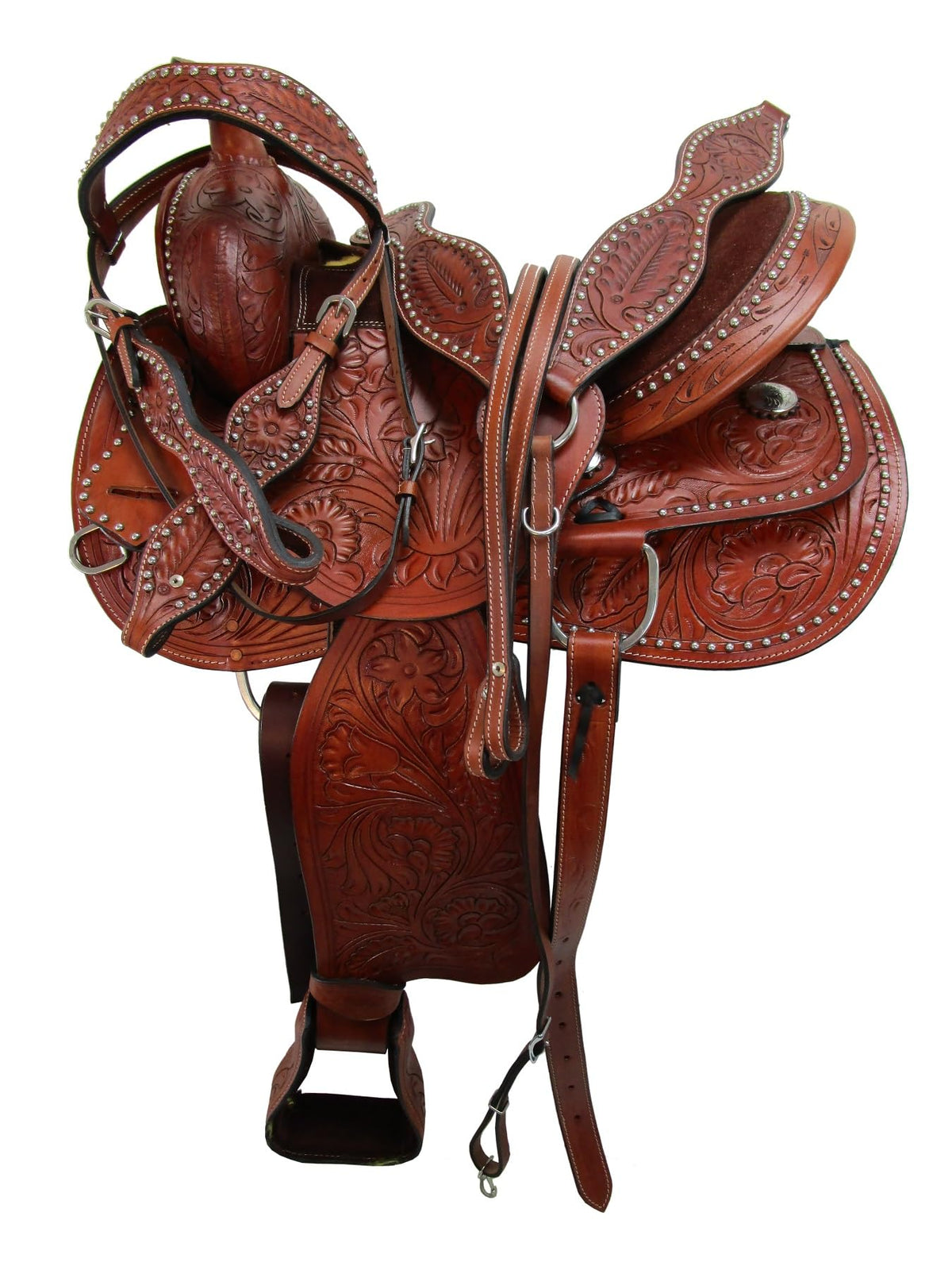 Tooled Leather Western Horse Saddle 15 16 17 18 S402812